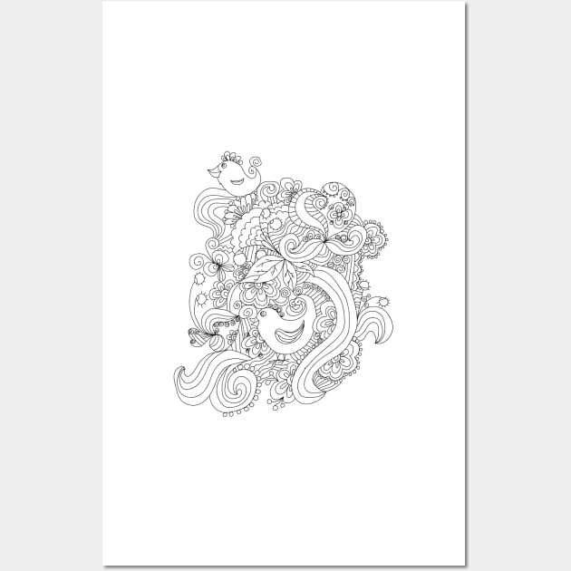 ornamental pattern. colouring Wall Art by lisenok